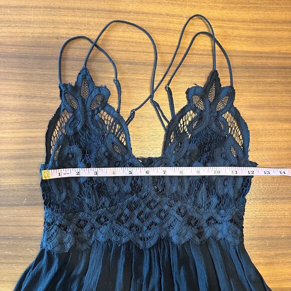 Free People FP One Adella Black Lace Short Dress, Boho, Sheer, Sexy, Size Small - Picture 6 of 8